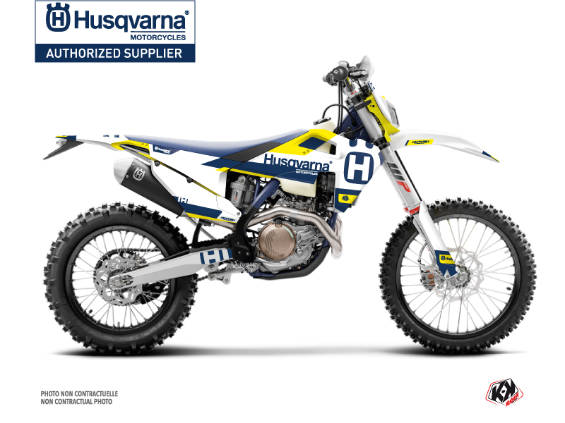 Kit décoration motocross Husqvarna 501 FE Bleu Jaune