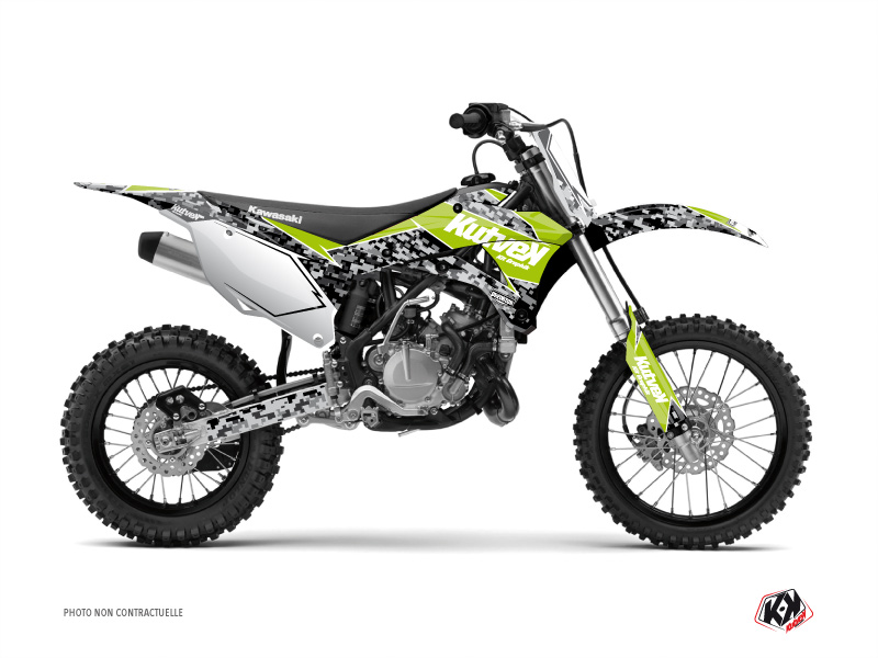 Kit décoration motocross Prédateur Kawasaki 110 KLX vert KUTVEK