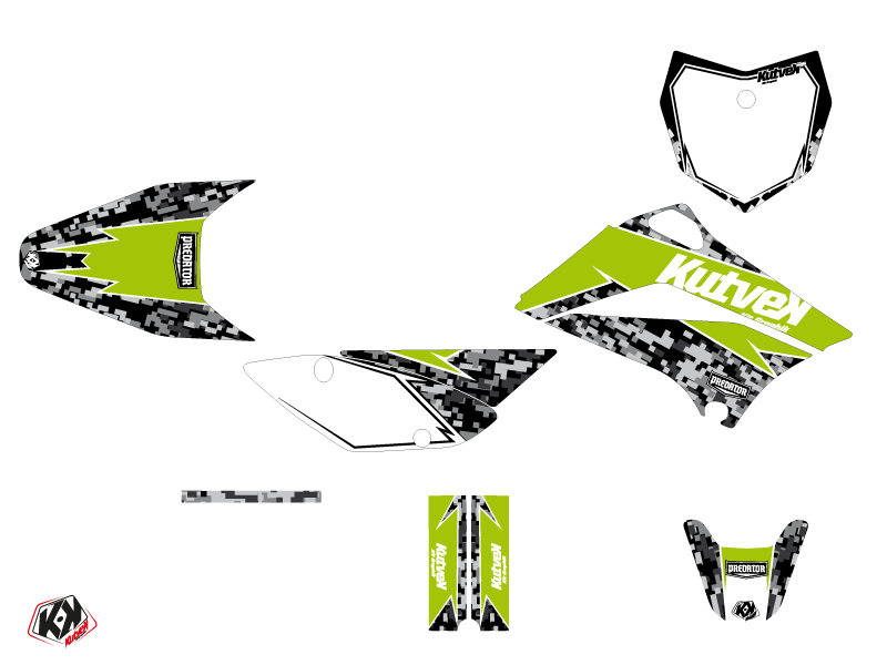 Kit décoration motocross Prédateur Kawasaki 110 KLX vert KUTVEK - vue 2