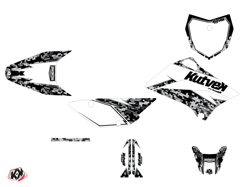 Kit plastiques Prédateur Kawasaki 110 KLX blanc - vue 2