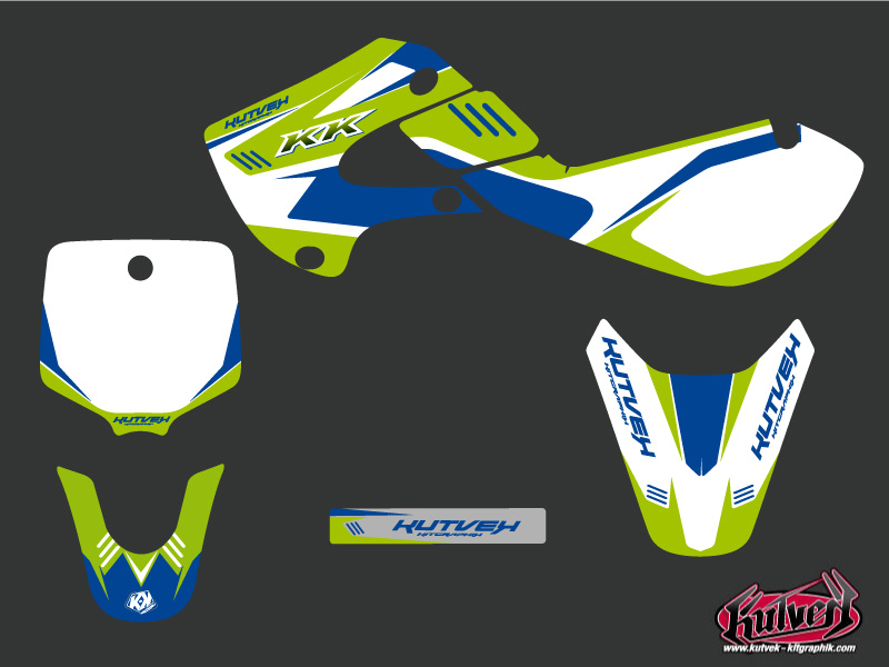 Kit Décoration Moto Cross Chrono Kawasaki 65 KX Bleu KUTVEK - vue 2