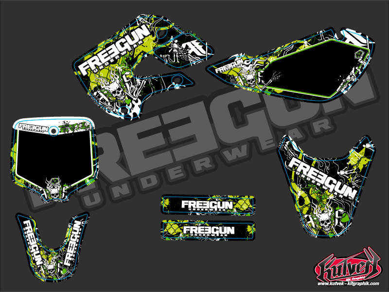 Kit plastiques décor Freegun Kawasaki KX 65 - vue 2