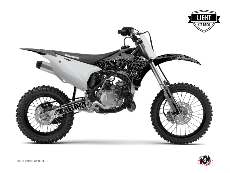 Kit de décoration moto cross Zombies Dark Kawasaki 85 KX noir KUTVEK