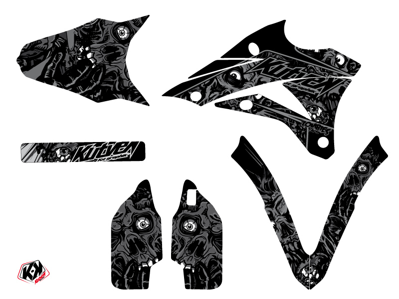 Kit de décoration moto cross Zombies Dark Kawasaki 85 KX noir KUTVEK - vue 2