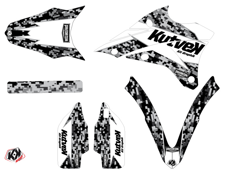 Kit Décoration Moto Cross Predator Kawasaki 85 KX Blanc KUTVEK - vue 2