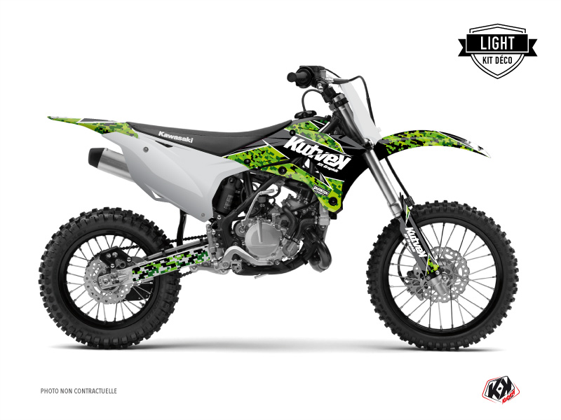Kit Décoration Moto Cross Predator Kawasaki 85 KX Noir Vert KUTVEK