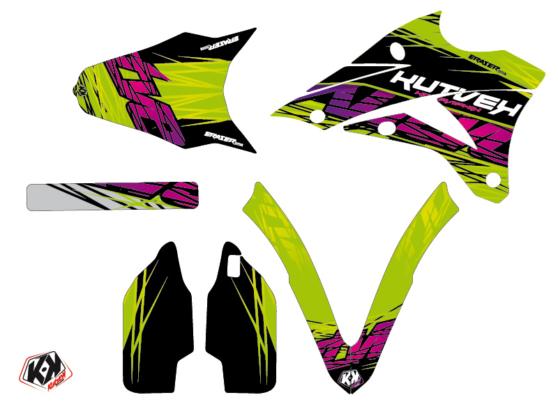 Kit Décoration Moto Cross Eraser Kawasaki 85 KX Vert KUTVEK - vue 2