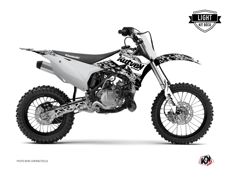 Kit Décoration Moto Cross Predator Kawasaki 85 KX Blanc KUTVEK