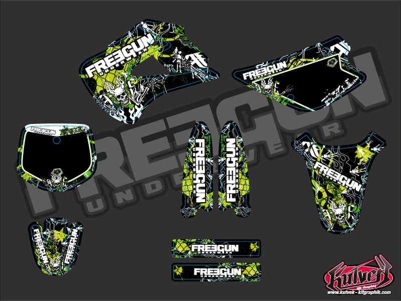 Kit Décoration Moto Cross Freegun Kawasaki 85 KX KUTVEK - vue 2