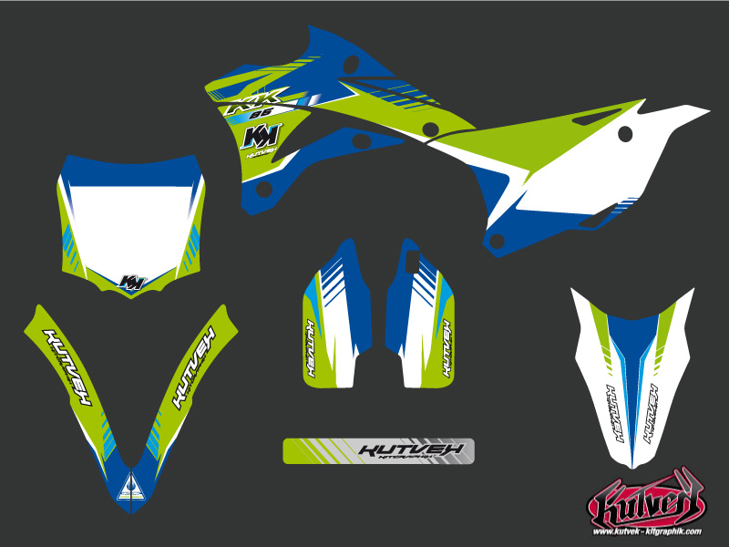 Kit Déco Moto Cross Pulsar Kawasaki 85 KX Bleu KUTVEK - vue 2