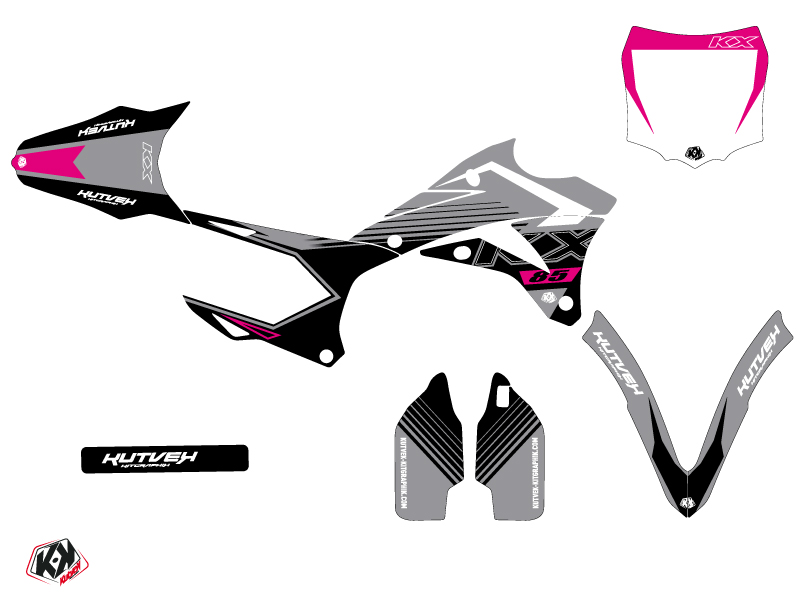 Kit Décoration Moto Cross Claw Kawasaki 85 KX Gris KUTVEK - vue 2