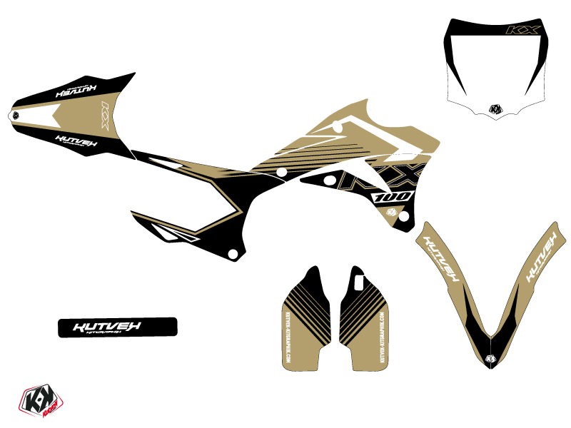 Kit de Décoration Moto Cross Claw Kawasaki 100 KX Sable KUTVEK - vue 2