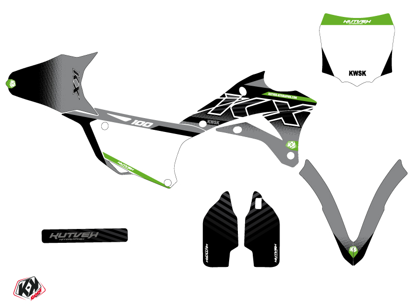 Kit de décoration moto cross Kawasaki KX 100 gris KUTVEK - vue 2