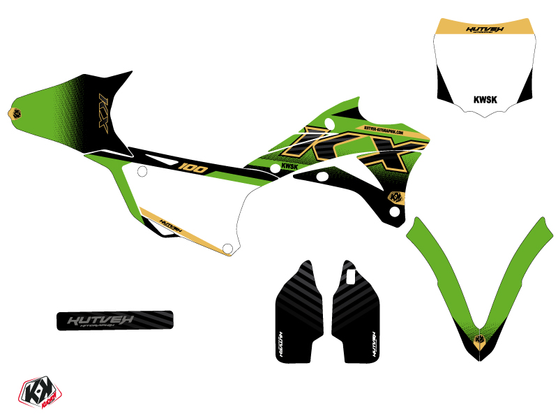 Kit Décoration Moto Cross Live Kawasaki 100 KX Gold KUTVEK - vue 2