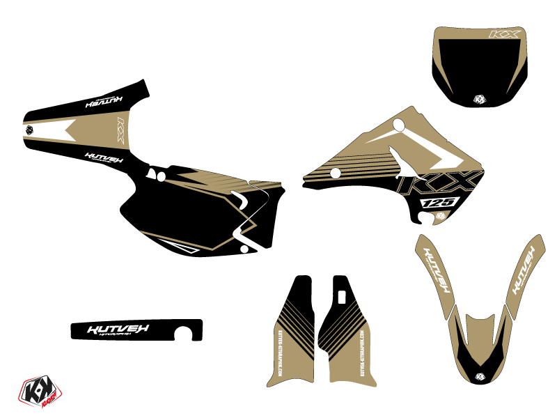 Kit plastiques Deco Moto Cross Claw Kawasaki 125 KX Sable KUTVEK - vue 2