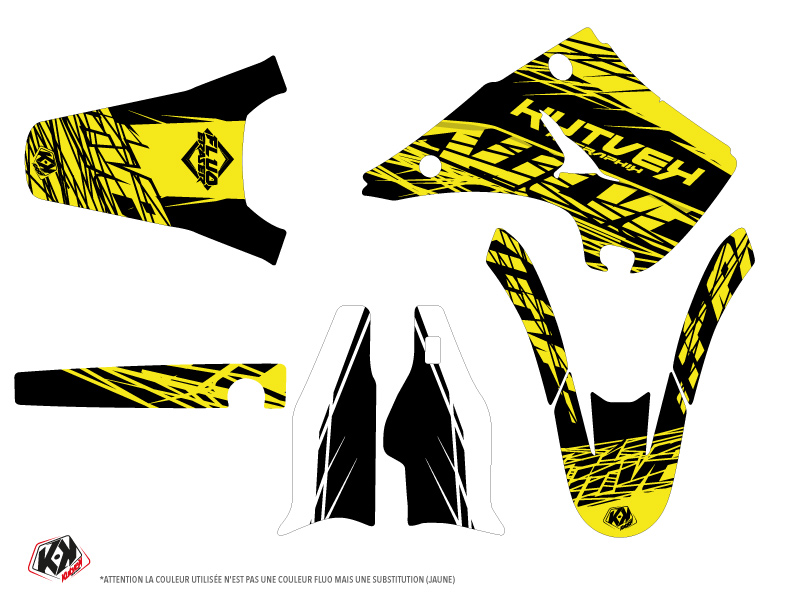 Kit Déco Moto-Cross Eraser Fluo Kawasaki 125 KX Jaune KUTVEK - vue 2