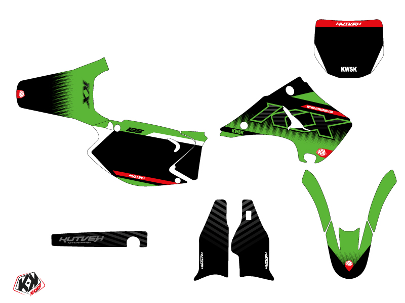Kit Décoration Moto Cross Kawasaki 125 KX Vert KUTVEK - vue 2