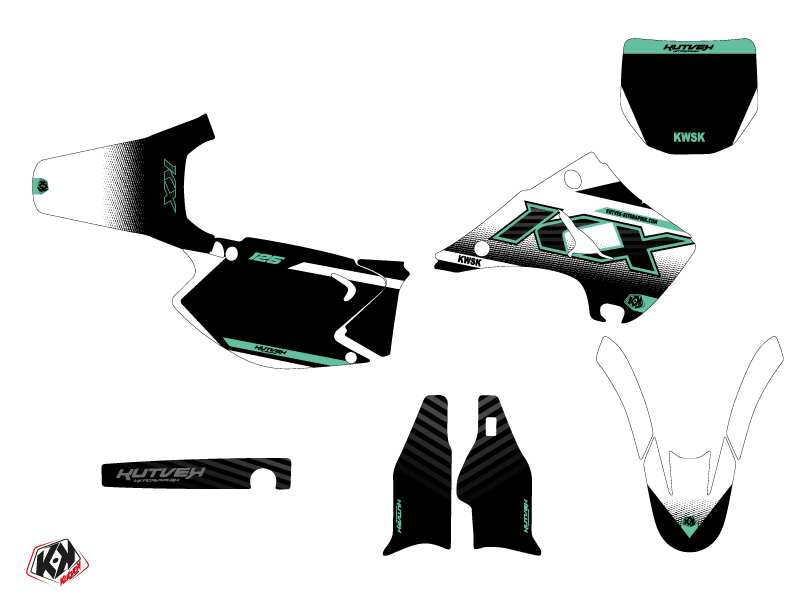 Kit de décoration Moto Cross Live Kawasaki 125 KX Turquoise KUTVEK - vue 2