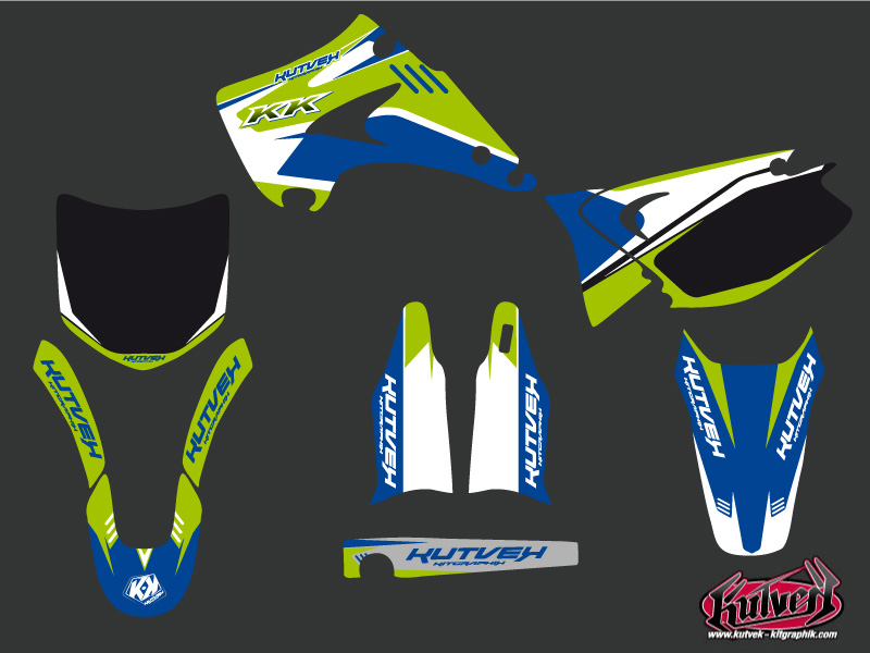Kit décoration motocross Chrono Kawasaki 125 KX Bleu KUTVEK - vue 2