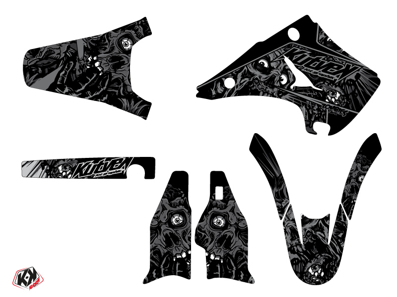 Kit Décoration Moto-Cross Zombies Dark Kawasaki 125 KX Noir KUTVEK - vue 2