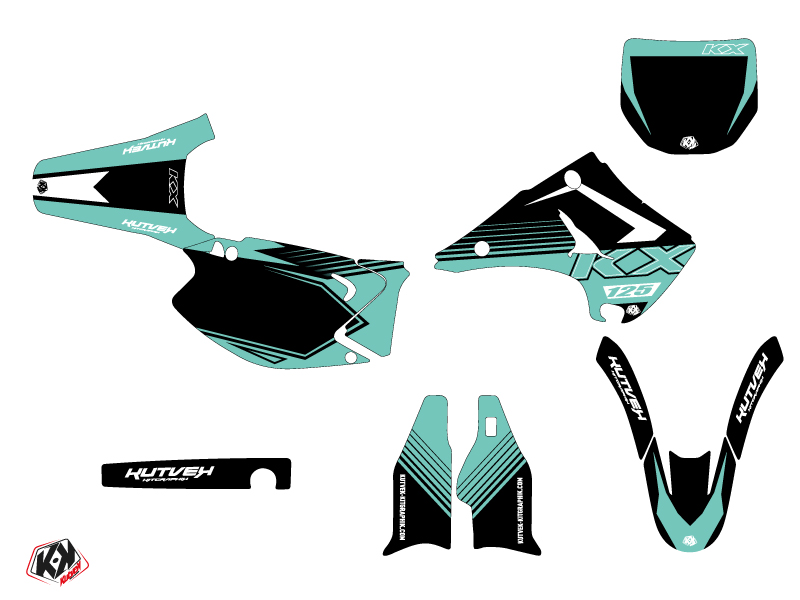 Kit Décoration Moto Cross Claw Kawasaki 125 KX Turquoise KUTVEK - vue 2