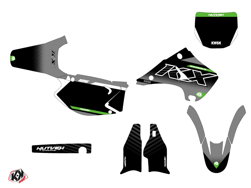 Kit décoration motocross KUTVEK Kawasaki 125 KX gris - vue 2