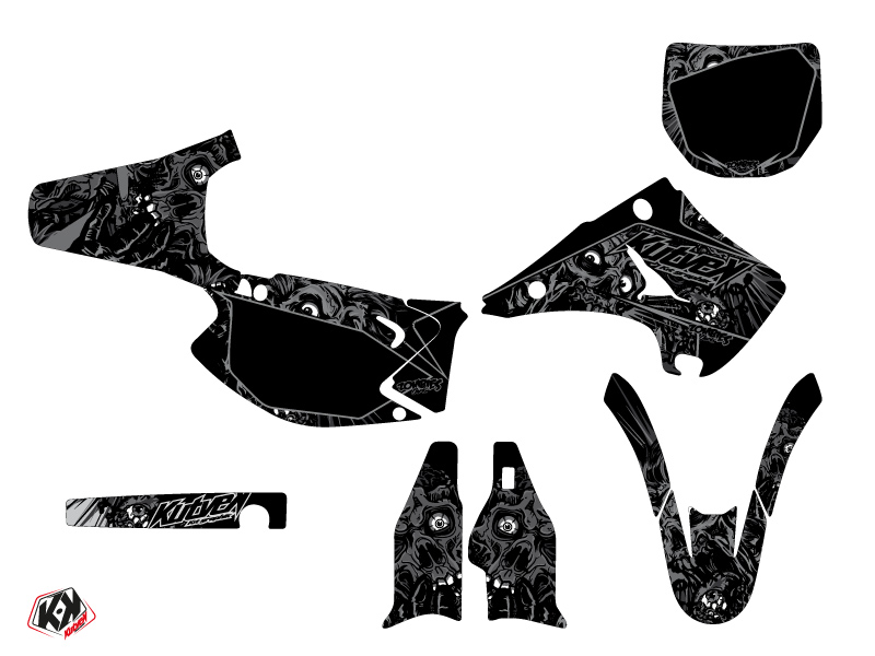 Kit Décoration Moto Cross Zombies Dark Kawasaki 250 KX Noir Light KUTVEK - vue 2