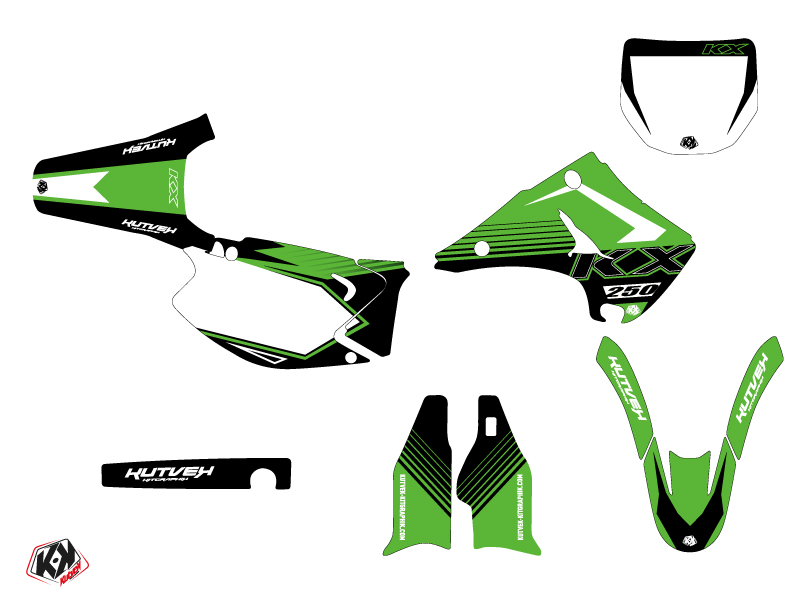 Kit plastiques Moto Cross Claw Kawasaki 250 KX Vert KUTVEK - vue 2