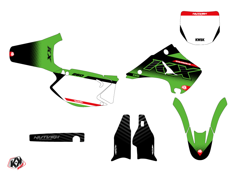 Kit décoration moto cross Kawasaki 250 KX Vert KUTVEK - vue 2