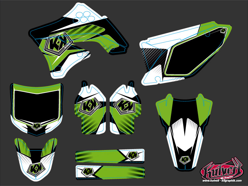 Kit décoration moto cross Factory Kawasaki 250 KXF KUTVEK - vue 2