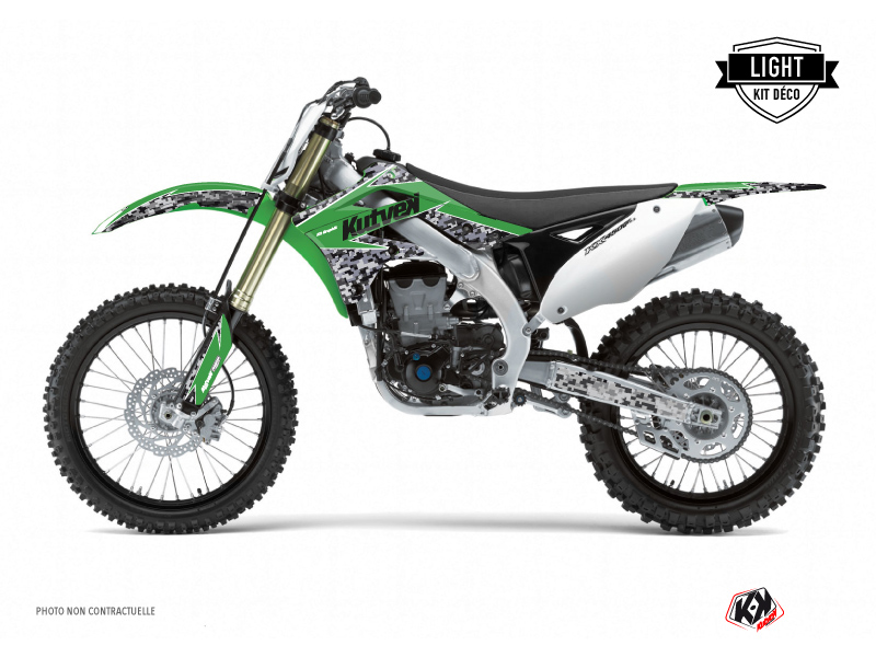 Kit de décoration Moto Cross Predator Kawasaki 250 KXF Vert KUTVEK
