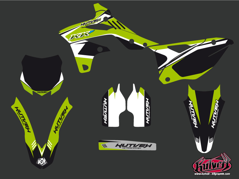 Kit Décoration Moto Cross Chrono Kawasaki 250 KXF Noir KUTVEK - vue 2