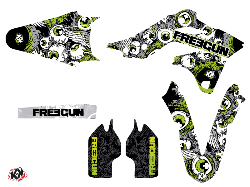 Kit plastiques Freegun Eyed Kawasaki 250 KXF Vert - vue 2