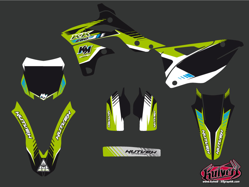 Kit Décoration Moto Cross Pulsar Kawasaki 250 KXF Noir KUTVEK - vue 2