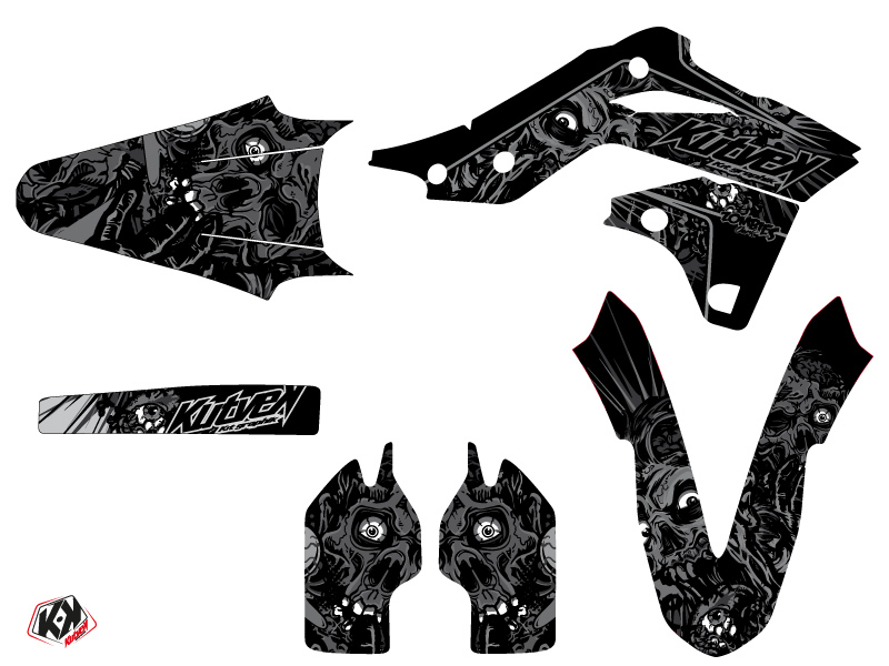 Kit Déco Moto Cross Zombies Dark Kawasaki 250 KXF Noir KUTVEK - vue 2