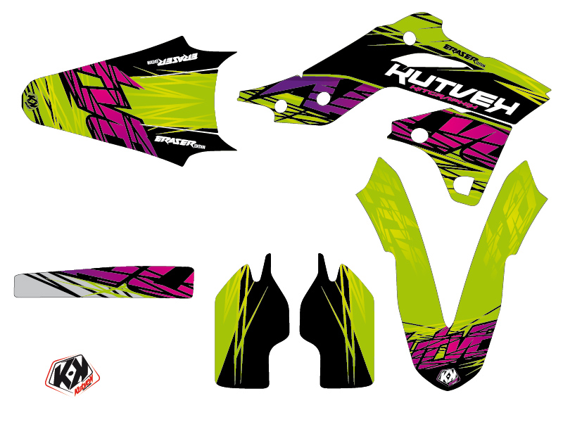 Kit Décoration Moto Cross Eraser Kawasaki 250 KXF Vert KUTVEK - vue 2