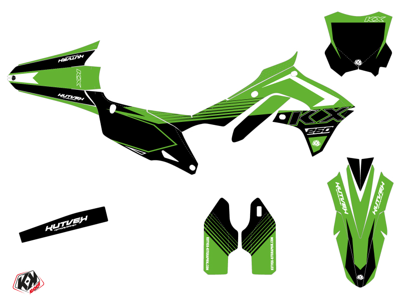 Kit Décoration Moto Cross Claw Kawasaki 250 KXF Vert KUTVEK - vue 2