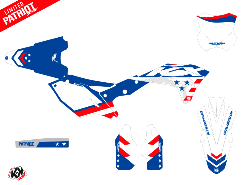 Kit plastiques motocross Patriot Kawasaki 250 KXF bleu KUTVEK - vue 2