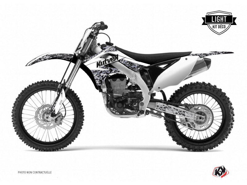 Kit Décoration Moto Cross Predator Kawasaki 250 KXF Blanc KUTVEK