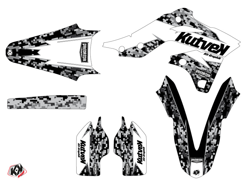 Kit Décoration Moto Cross Predator Kawasaki 250 KXF Blanc KUTVEK - vue 2