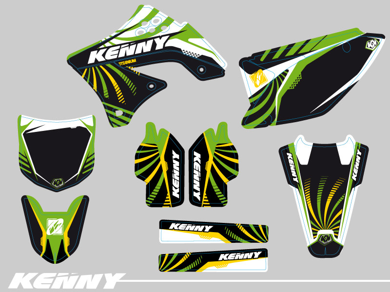 Kit Décoration Moto Cross Kenny Kawasaki 250 KXF KUTVEK - vue 2