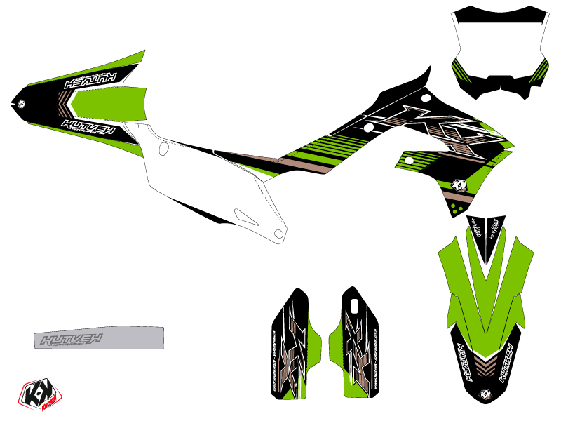Kit Décoration Moto Cross Impact Kawasaki 450 KXF Vert KUTVEK - vue 2