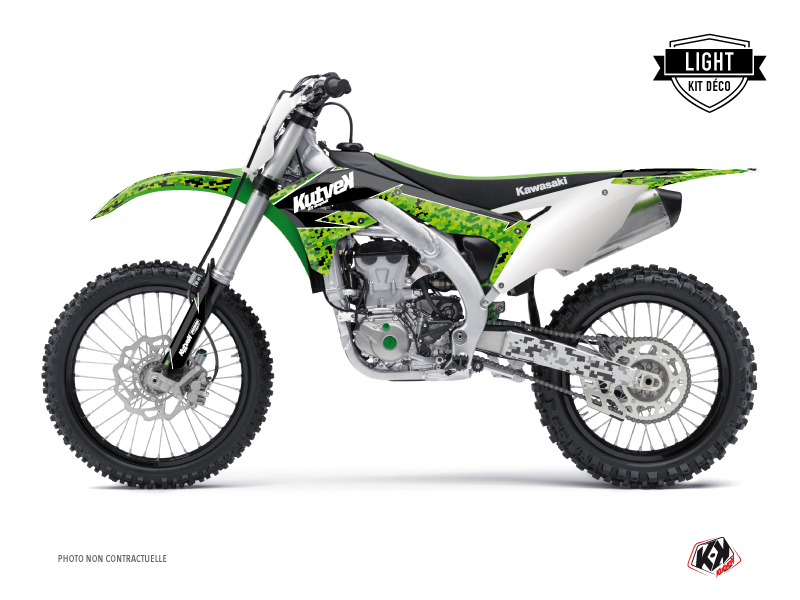 Kit Déco Moto Cross Predator Kawasaki 450 KXF Noir Vert KUTVEK