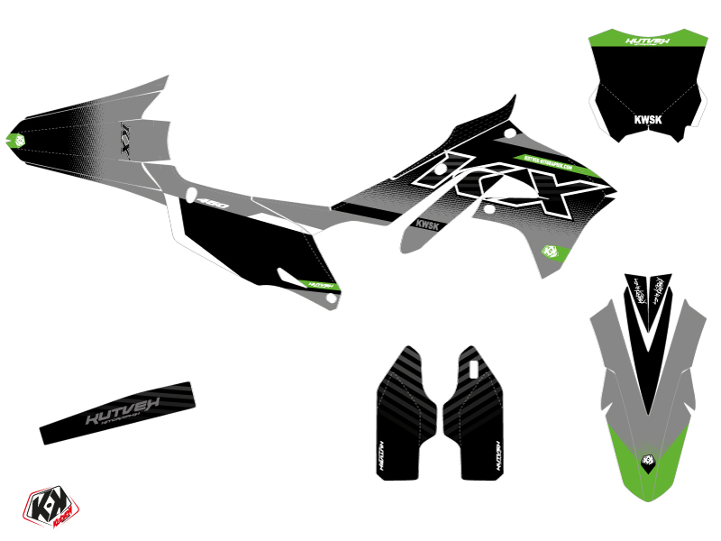 Kit Déco Moto Cross Live Kawasaki 450 KXF Gris KUTVEK - vue 2