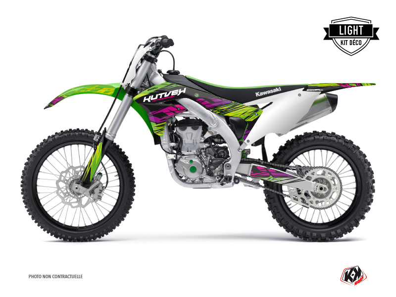 Kit plastiques Deco Moto Cross Eraser Kawasaki 450 KXF Vert KUTVEK