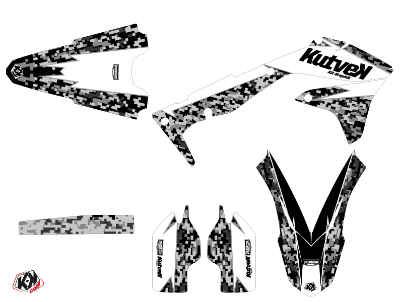 Kit décalcomanie motocross Prédator Kawasaki 450 KXF blanc KUTVEK - vue 2