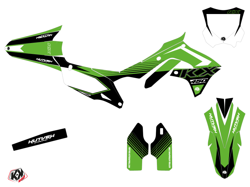 Kit Décoration Moto Cross Claw Kawasaki 450 KXF Vert KUTVEK - vue 2