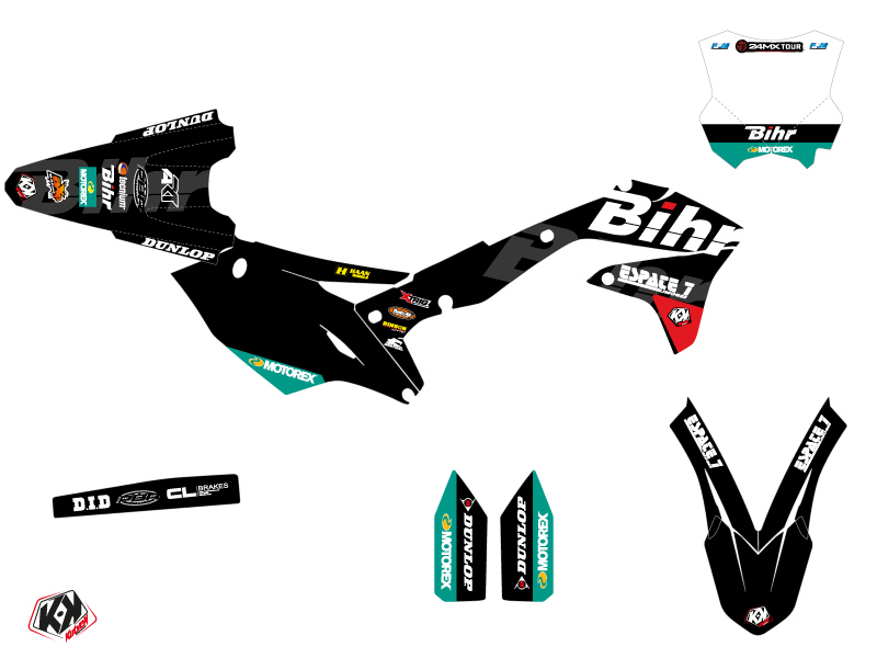 Kit Décoration Moto Cross Replica Bihr Kawasaki 450 KXF KUTVEK - vue 2