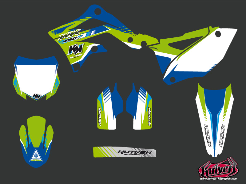 Kit Déco Moto Cross Kawasaki 450 KXF Bleu Kutvek - vue 2