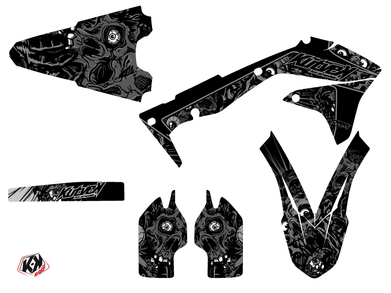 Kit décoration moto cross Zombies Dark Kawasaki 450 KXF noir KUTVEK - vue 2
